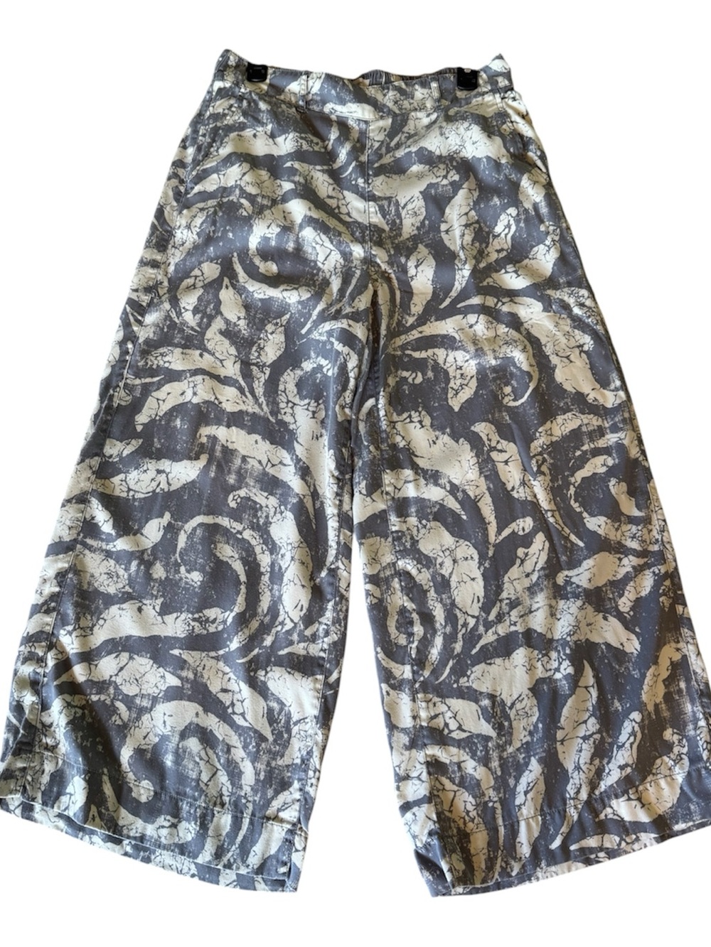 Joie Gray and Cream Abstract Print Lyocell Pants